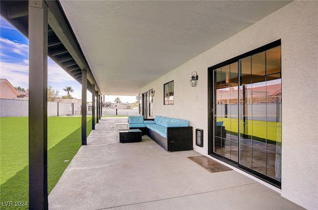 view of patio / terrace featuring an outdoor hangout area