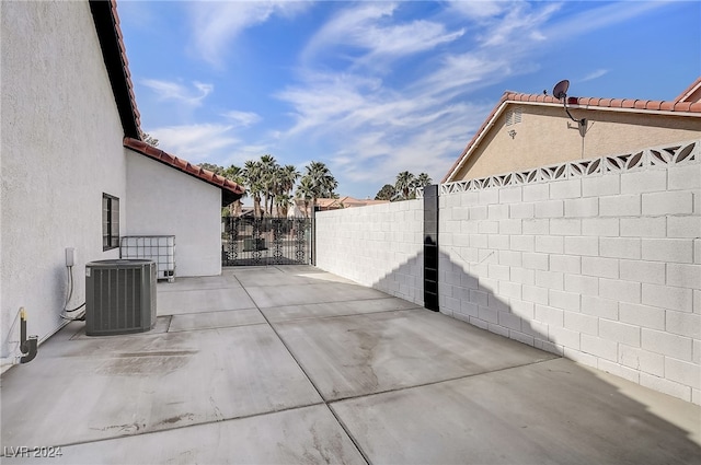 view of patio featuring central AC unit