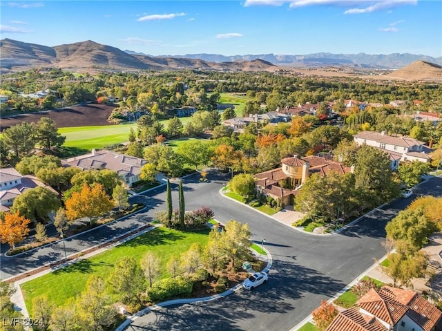 aerial view with a mountain view