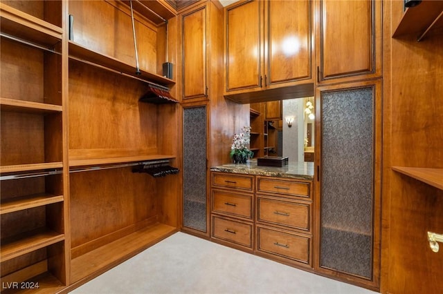 spacious closet with carpet floors