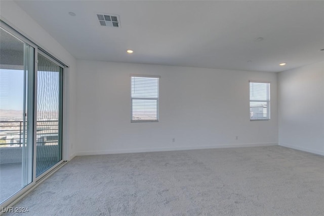 empty room featuring light carpet and a wealth of natural light