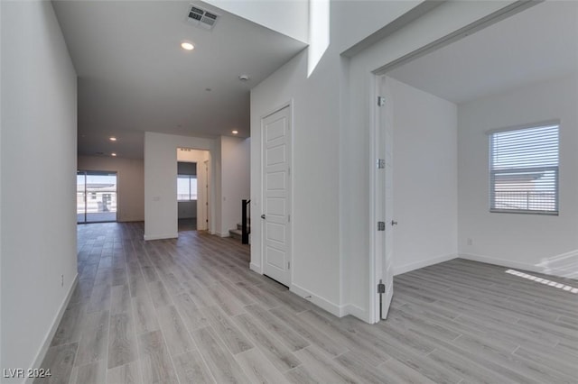 hall featuring light hardwood / wood-style floors