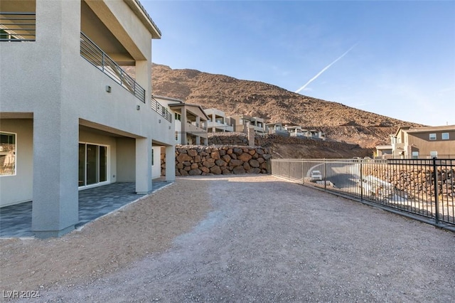 exterior space featuring a mountain view