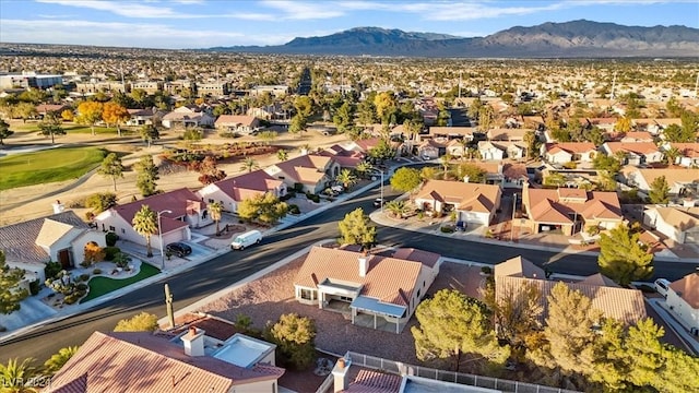 drone / aerial view with a mountain view