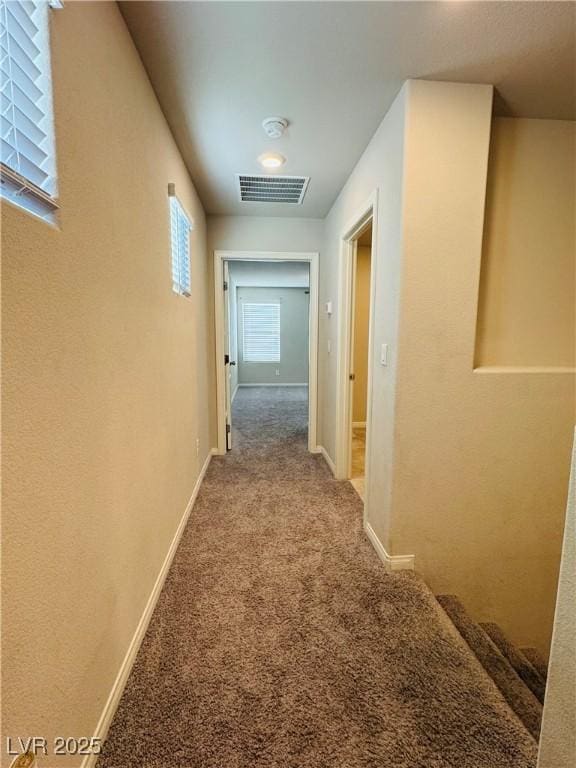 corridor with carpet flooring