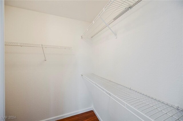 spacious closet with hardwood / wood-style flooring