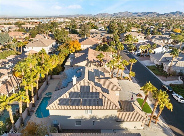 bird's eye view featuring a mountain view