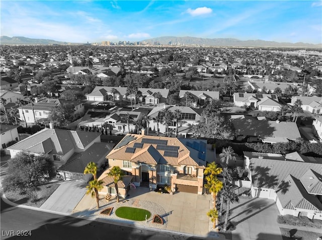 aerial view featuring a mountain view