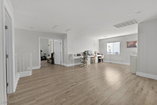 interior space featuring light wood-type flooring