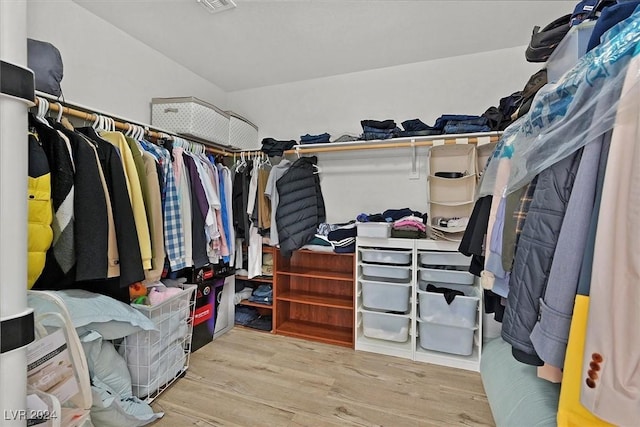 spacious closet featuring wood-type flooring