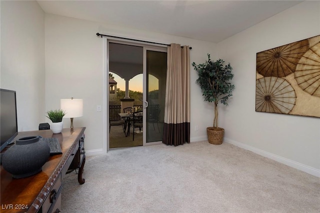 office area with carpet floors