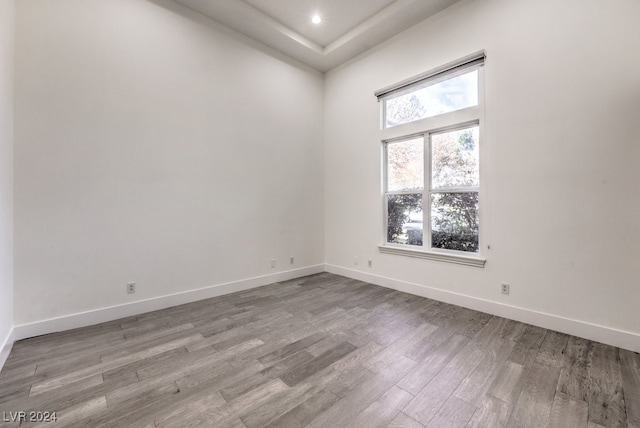 empty room with light wood-type flooring