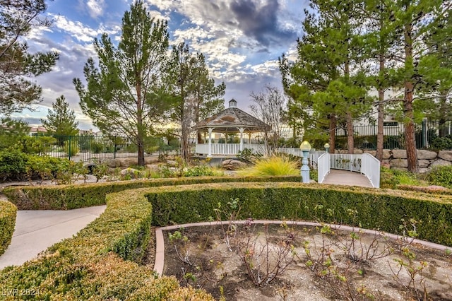 view of community with a gazebo