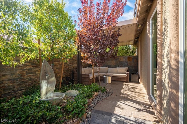 view of patio featuring outdoor lounge area