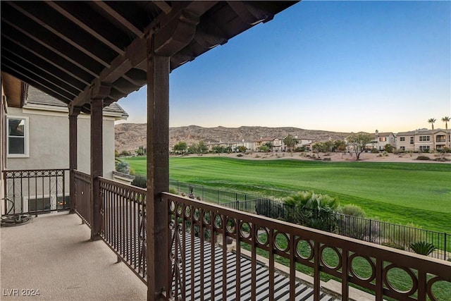 balcony with a mountain view