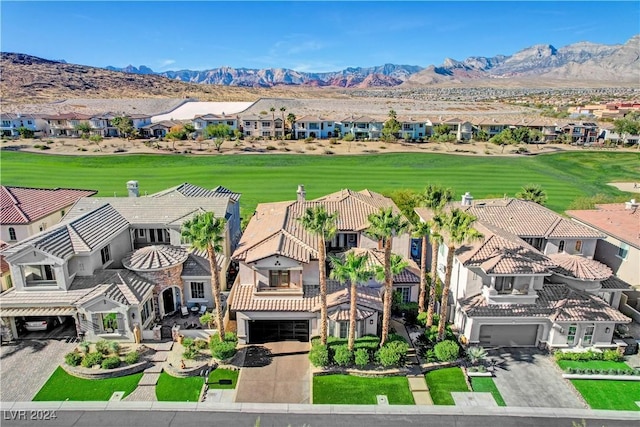 bird's eye view featuring a mountain view