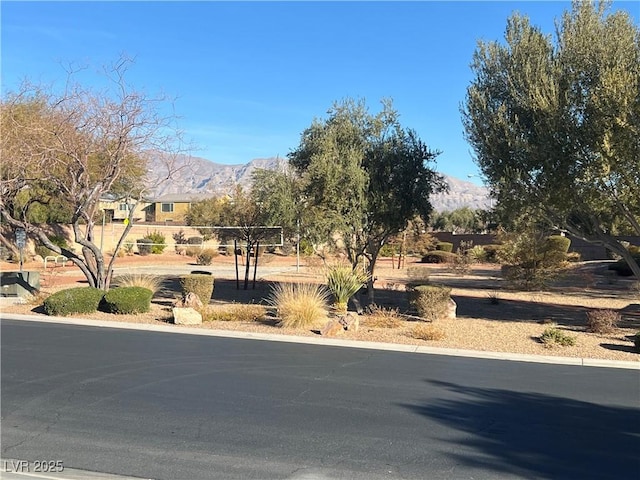 view of road featuring a mountain view