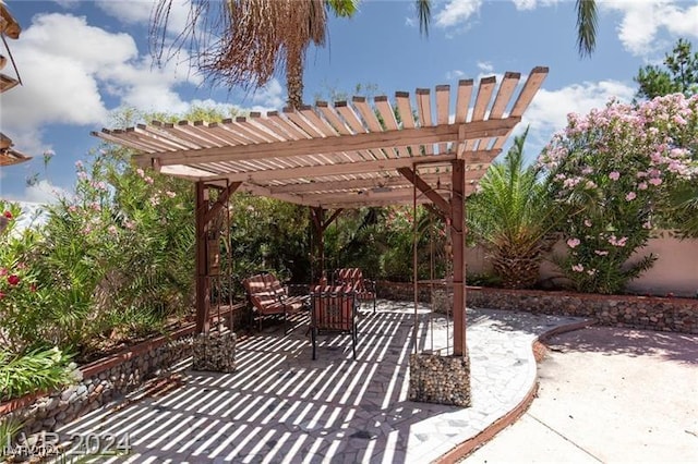 view of patio with a pergola