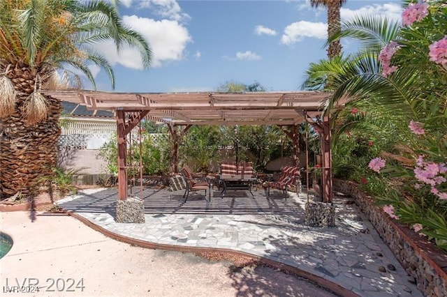 view of patio with a pergola