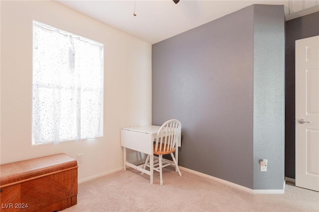 carpeted home office featuring plenty of natural light