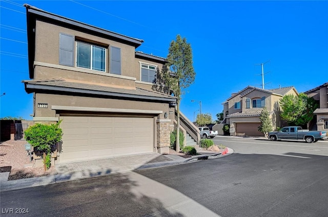 exterior space featuring a garage