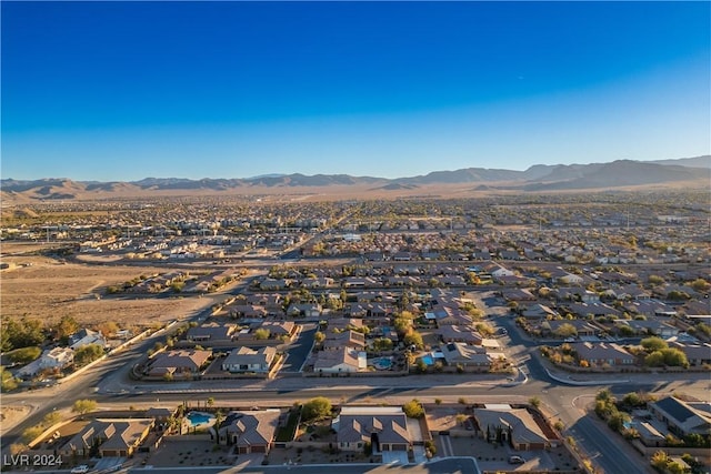 drone / aerial view with a mountain view