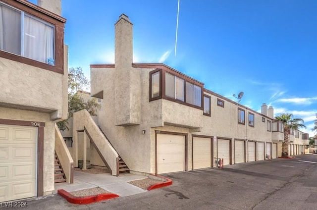 exterior space featuring a garage