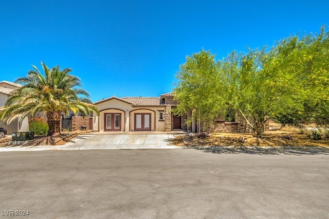 view of front of property with french doors