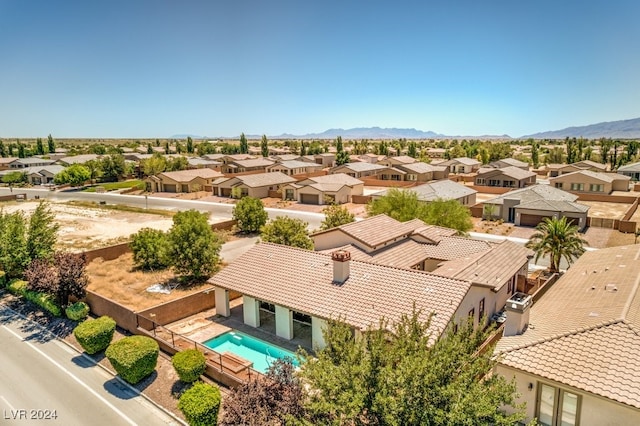 aerial view with a mountain view