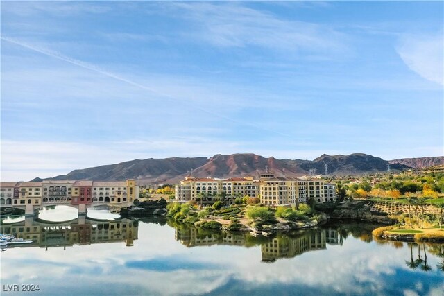 property view of water featuring a mountain view