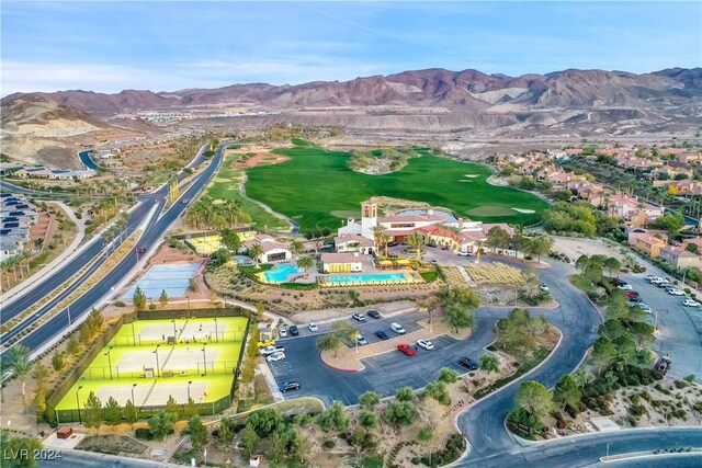 bird's eye view featuring a mountain view