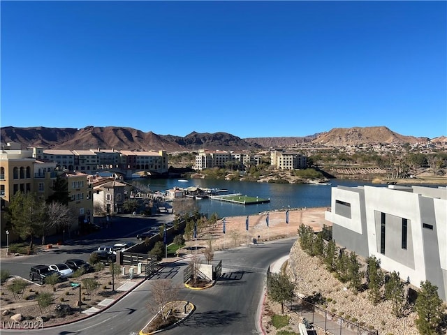 view of water feature featuring a mountain view