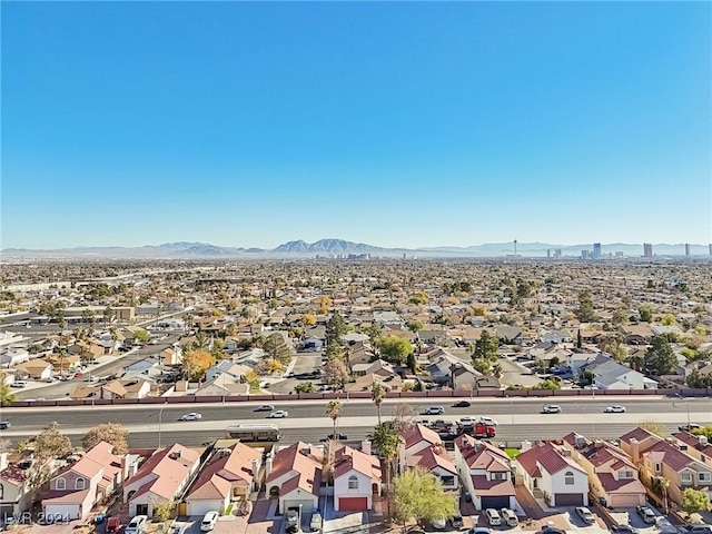 aerial view with a mountain view