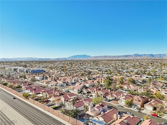 drone / aerial view with a mountain view