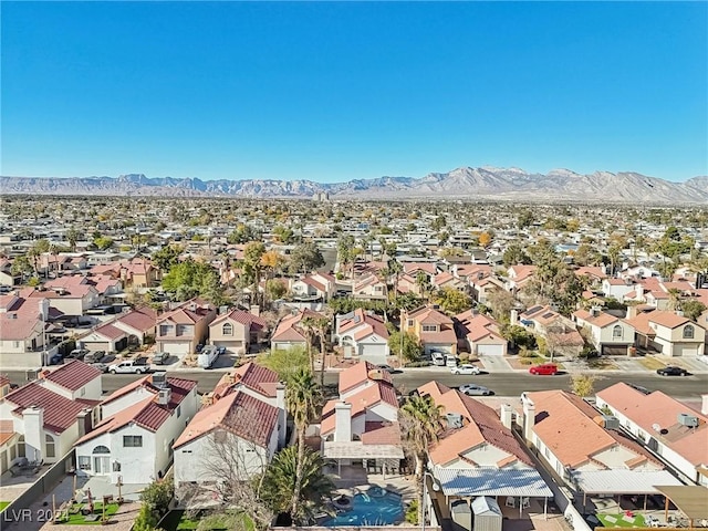 drone / aerial view with a mountain view