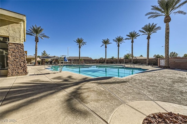 view of pool with a patio area