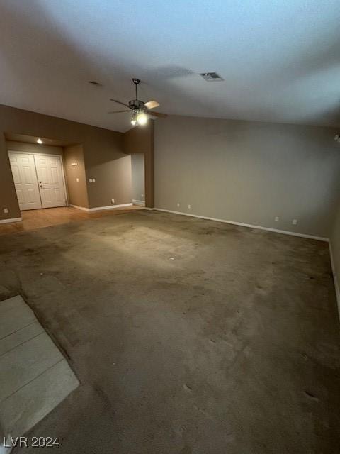 interior space featuring lofted ceiling