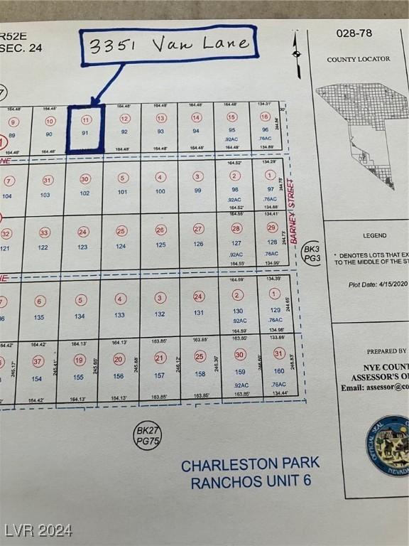 3351 Van Ln, Pahrump NV, 89048 land for sale