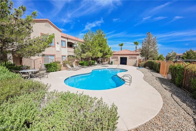 view of pool with a patio