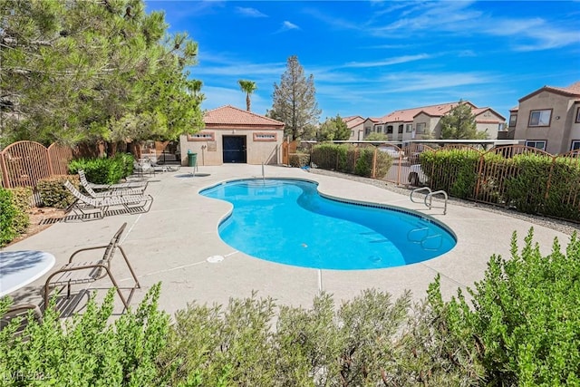 view of pool with a patio