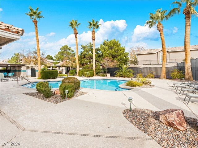 view of pool featuring a patio area