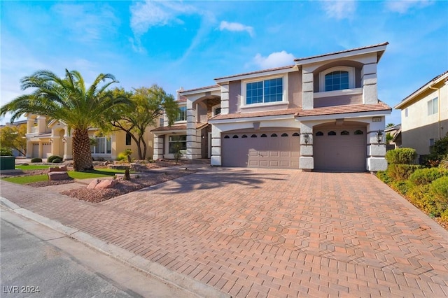 view of front of house with a garage