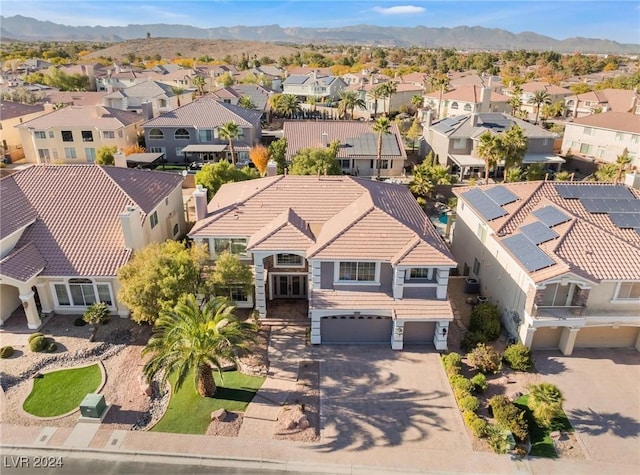 aerial view with a mountain view