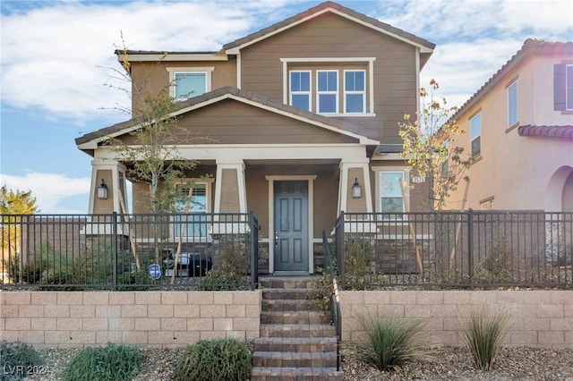 craftsman house featuring covered porch