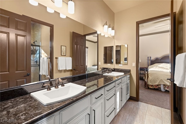 bathroom featuring vanity and tile patterned floors