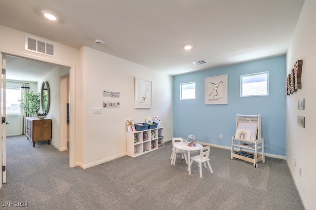 playroom with carpet flooring and plenty of natural light