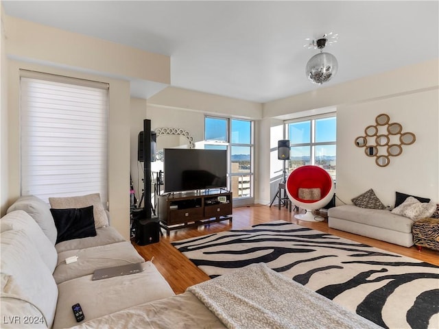 living room featuring hardwood / wood-style floors