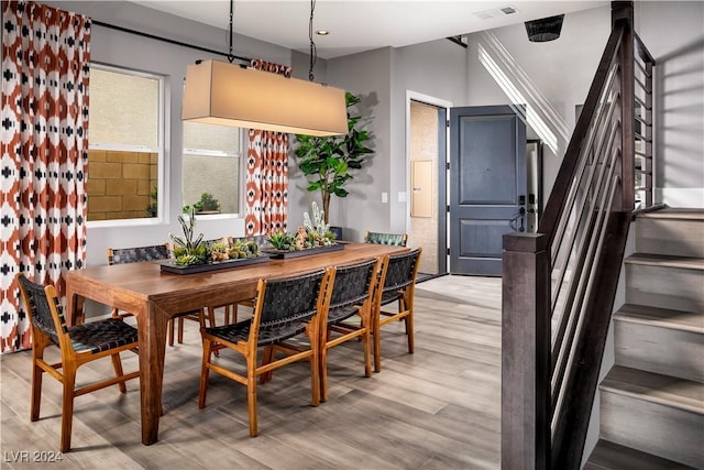 dining area featuring light hardwood / wood-style floors