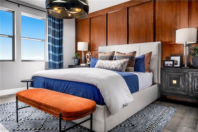 bedroom featuring dark hardwood / wood-style floors