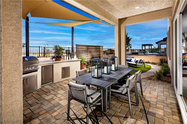 view of patio / terrace featuring area for grilling and grilling area